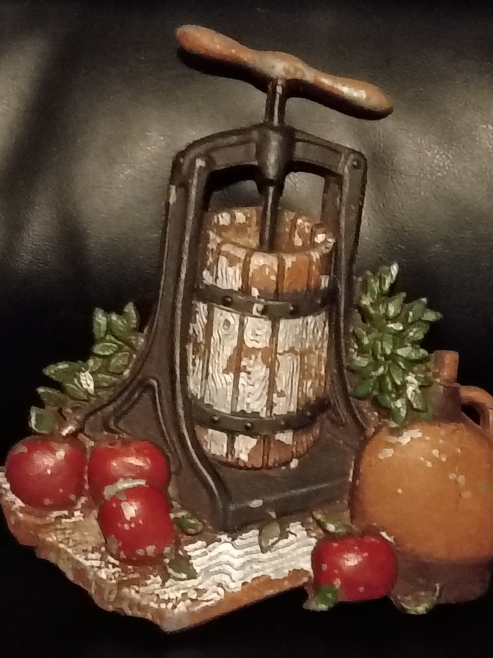 Rustic Apple Cider Press Wall Decor - Brown, Red